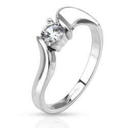 Bague zircone transparent tige courbée (27)