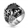 Bague zircone noir fleur de lys (33)