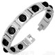 Bracelet en acier 28 - Perles rondes noires
