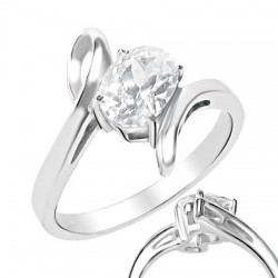 Bague zircone ovale transparent (36)