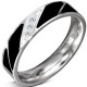 Bague trois zircones et bandes noires (37)
