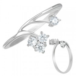 Fine bague avec zircones de style florale (41)