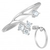 Fine bague avec zircones de style florale (41)