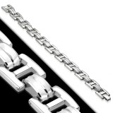Bracelet en acier 36 - Deux lignes en caoutchouc blanc