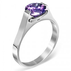 Bague zircone violet serti (47)