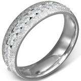 Bague zircone satin grise (49)