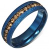 Bague zircones oranges et satin bleu (51)