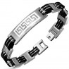 Bracelet en acier 48 - Signes Grecques sur blanc
