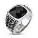 Bague zircone noir et de style reptile (53)