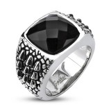 Bague zircone noir et de style reptile (53)