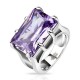Bague grand zircone violet rectangulaire (55)