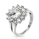 Bague zircones transparents flower (71)