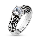 Bague zircone transparent médiévale A ( 72)