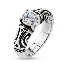 Bague zircone transparent médiévale A ( 72)