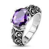 Bague zircone violet médiévale (74)