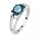 Bague zircone rond rose (85)