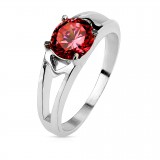 Bague zircone rond rose (85)