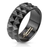 Bague PVD 62 - Deux lignes de petites pointes