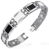 Bracelet en acier 52 - Blanc et noir