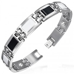 Bracelet en acier 52 - Blanc et noir