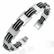 Bracelet en acier 64 - Black deux traits