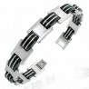 Bracelet en acier 64 - Black deux traits