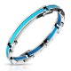 Bracelet en acier 69 - Ligne centrale bleue