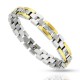 Bracelet en acier 73 - Gold IP et zircones
