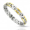 Bracelet en acier 73 - Gold IP et zircones