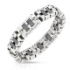 Bracelet en acier 75 - Deux traits noirs horizontaux