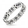 Bracelet en acier 75 - Deux traits noirs horizontaux