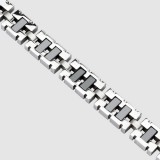 Bracelet en acier 75 - Deux traits noirs horizontaux