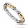 Bracelet en acier 74 - Signes Grecques en Gold-IP