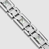 Bracelet en acier 77 - Zircones