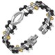 Bracelet en acier 79 - Gold-IP et Black-line