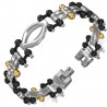 Bracelet en acier 79 - Gold-IP et Black-line