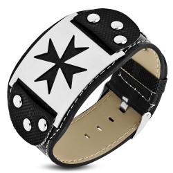 Bracelet vinyle 07 - Croix de malte