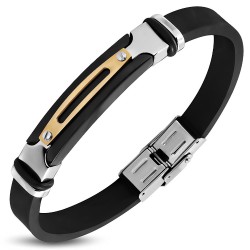 Bracelet prestige 01 - Caoutchouc et acier