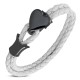 Bracelet prestige 03 - Vinyle blanc et coeur noir