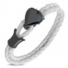 Bracelet prestige 03 - Vinyle blanc et coeur noir