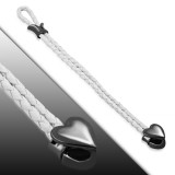 Bracelet prestige 03 - Vinyle blanc et coeur noir