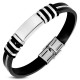Bracelet prestige 05 - Caoutchouc et acier plaque grise
