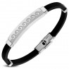 Bracelet prestige 06 - Caoutchouc et acier vagues