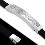 Bracelet prestige 06 - Caoutchouc et acier vagues