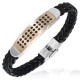 Bracelet prestige 12 - Vinyle et acier petits ronds sur gold-ip rose