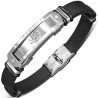 Bracelet prestige 13 - Caoutchouc et acier tête de mort