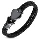 Bracelet prestige 16 - Vinyle et acier coeur noir