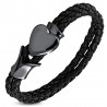 Bracelet prestige 16 - Vinyle et acier coeur noir