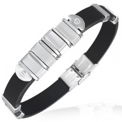 Bracelet prestige 17 - Caoutchouc et acier