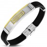 Bracelet prestige 30 - Caoutchouc et acier jaune et gris